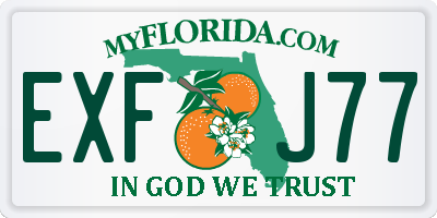 FL license plate EXFJ77