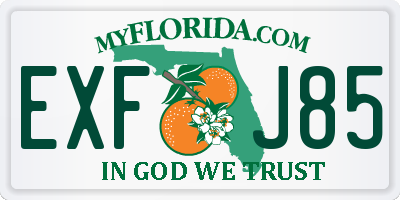 FL license plate EXFJ85