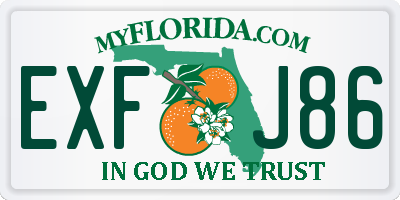 FL license plate EXFJ86
