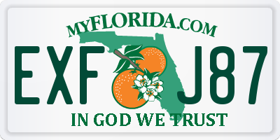 FL license plate EXFJ87