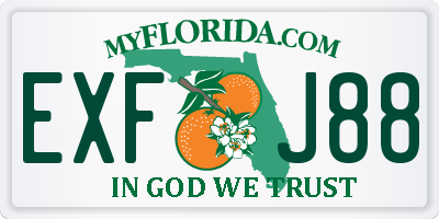 FL license plate EXFJ88