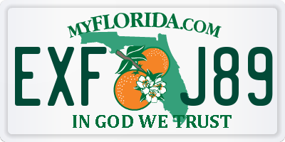 FL license plate EXFJ89