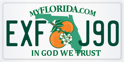 FL license plate EXFJ90