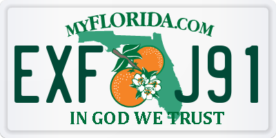 FL license plate EXFJ91