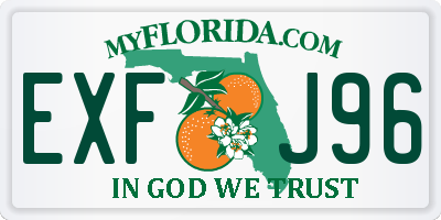 FL license plate EXFJ96