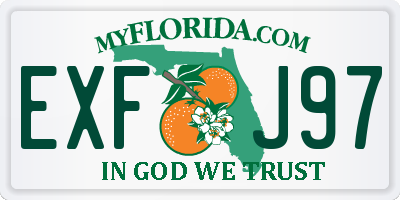 FL license plate EXFJ97