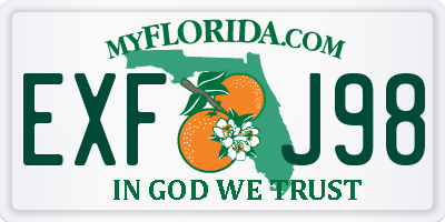 FL license plate EXFJ98