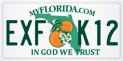 FL license plate EXFK12