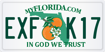 FL license plate EXFK17