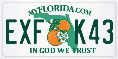 FL license plate EXFK43