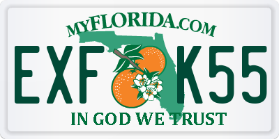 FL license plate EXFK55