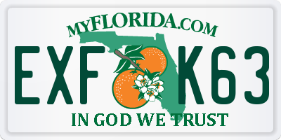 FL license plate EXFK63