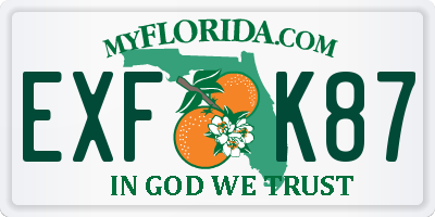 FL license plate EXFK87