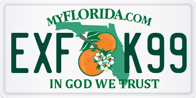 FL license plate EXFK99