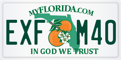 FL license plate EXFM40