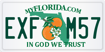 FL license plate EXFM57