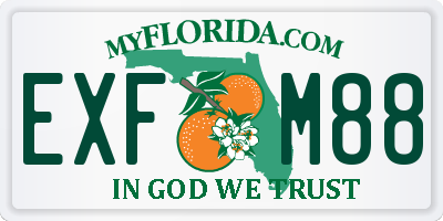 FL license plate EXFM88