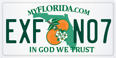 FL license plate EXFN07