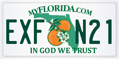 FL license plate EXFN21
