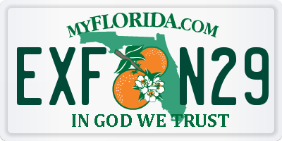 FL license plate EXFN29