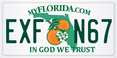 FL license plate EXFN67