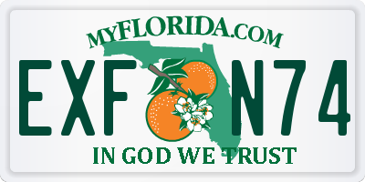FL license plate EXFN74