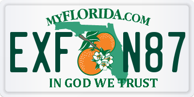 FL license plate EXFN87
