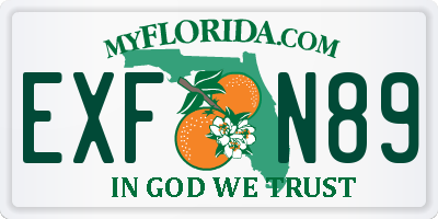 FL license plate EXFN89