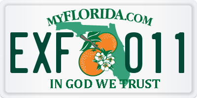 FL license plate EXFO11