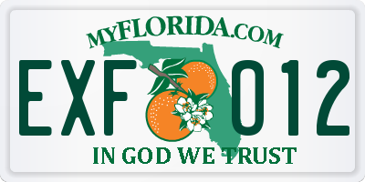 FL license plate EXFO12