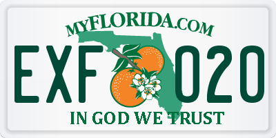 FL license plate EXFO20