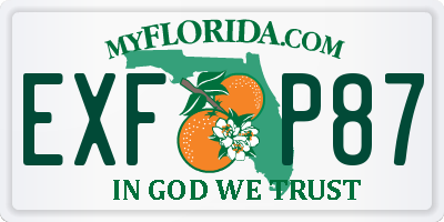 FL license plate EXFP87