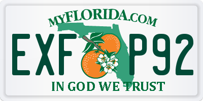 FL license plate EXFP92