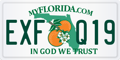 FL license plate EXFQ19