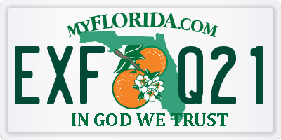 FL license plate EXFQ21