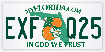 FL license plate EXFQ25