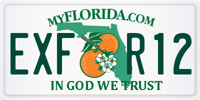 FL license plate EXFR12