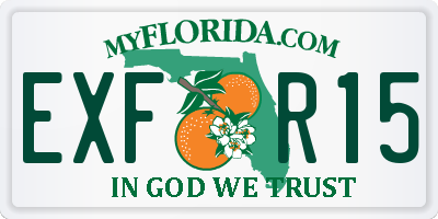 FL license plate EXFR15