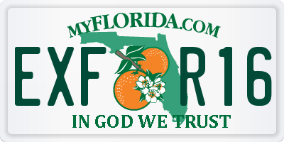 FL license plate EXFR16