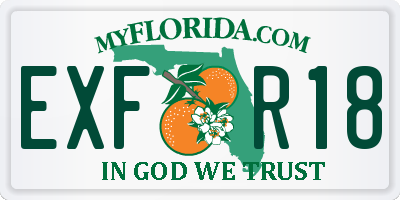 FL license plate EXFR18