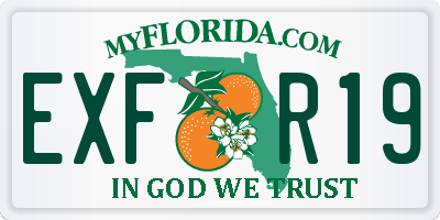 FL license plate EXFR19