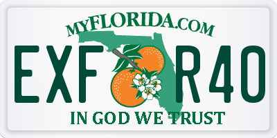 FL license plate EXFR40