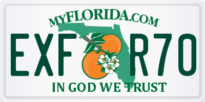 FL license plate EXFR70