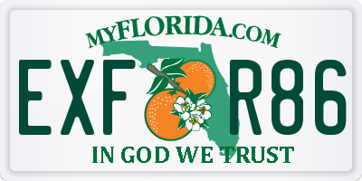 FL license plate EXFR86
