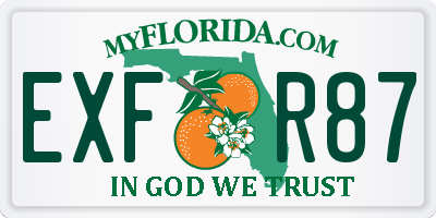 FL license plate EXFR87