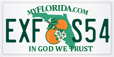 FL license plate EXFS54