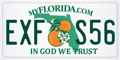 FL license plate EXFS56
