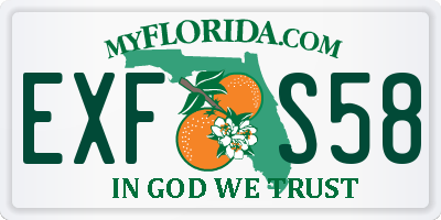 FL license plate EXFS58