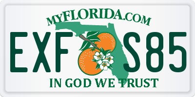 FL license plate EXFS85