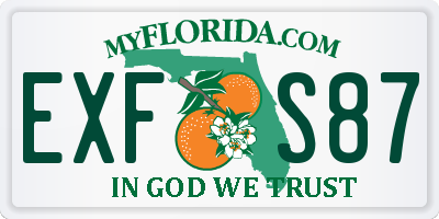 FL license plate EXFS87